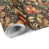 Middeleeuwse Elegante Bloemen  Mok Cadeaupapier (Rol Hoek)