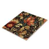 Middeleeuwse Elegante Bloemen  Mok Tegeltje (Zijkant)