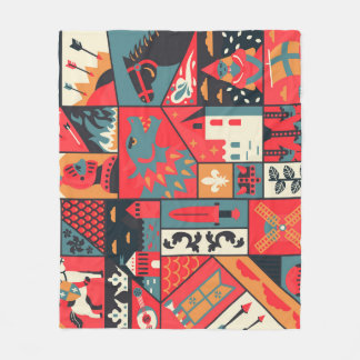 Middeleeuwse elegantie: naadloos patroonontwerp fleece deken