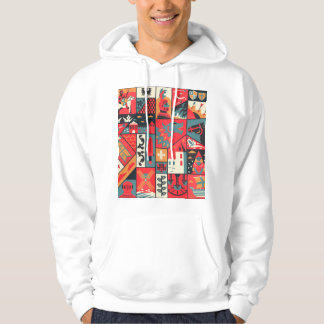 Middeleeuwse elegantie: naadloos patroonontwerp hoodie