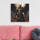 Middeleeuwse Engel Warrior - Uitgerekte Canvas Pri (Insitu (Woonkamer))