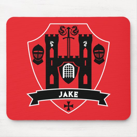 Middeleeuwse Engelse Ridder Draak Muismat (Voorkant)