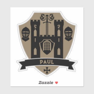 Middeleeuwse Engelse Ridder Draak Sticker