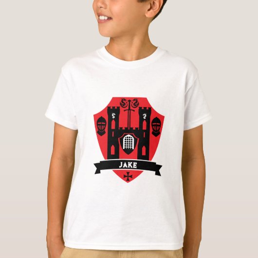 Middeleeuwse Engelse Ridder Draak T-shirt (Voorkant)
