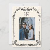 Middeleeuwse fantasie Middeleeuwen gravure Save The Date (Achterkant)