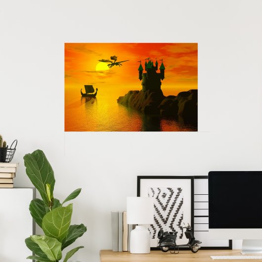 middeleeuwse fantasie poster (Thuiskantoor)