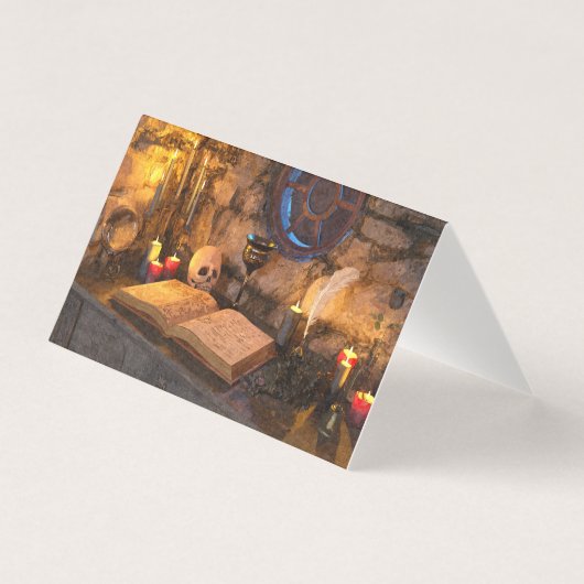 Middeleeuwse Fantasie Tovenaarsstudeerkamer Kaart (Voorkant)
