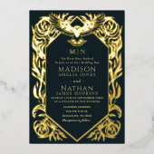 middeleeuwse fantasie uil bruiloft uitnodiging (Voorkant)