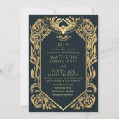 middeleeuwse fantasie uil bruiloft uitnodiging (Voorkant)