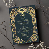 middeleeuwse fantasie uil bruiloft uitnodiging