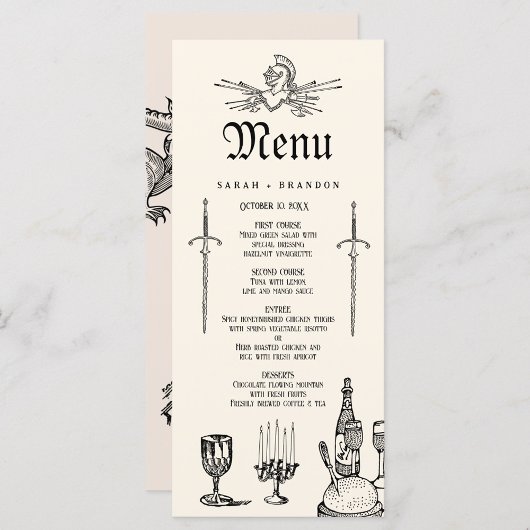 Middeleeuwse Fantasy bruiloft Menu
