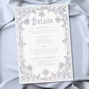 Middeleeuwse Fantasy Frame Blauw Goud Etsing Bruil Informatiekaartje