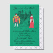 Middeleeuwse Fantasy Green Wedding SaveDate Uitnod Vellum Uitnodigingen (Offset (Uitnodiging))