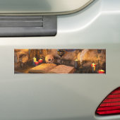 Middeleeuwse Fantasy Tovenaarsstudeerkamer Bumpersticker (Op auto)
