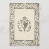 Middeleeuwse Fantasy Zwarte Vintage Etsing Bruilof Menu (Achterkant)