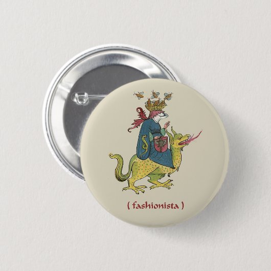 Middeleeuwse "Fashionista" Button (Voorkant /achterkant)