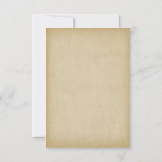 middeleeuwse faux perkament grapevine bruiloft RSVP kaartje (Achterkant)