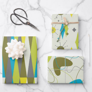 Middeleeuwse film voor atoomruimte Blauwe Groen Inpakpapier Vel