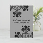 Middeleeuwse fleur de lis bruiloft kaart (Staand voorkant)