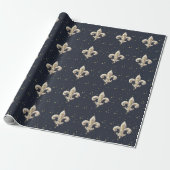 Middeleeuwse Fleur-de-Lis Inpakpapier (Uitgerold)