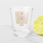 Middeleeuwse Floral, verlicht Letter H Monogram Shot Glas (Achterkant)