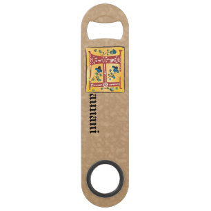Middeleeuwse Floral, verlicht Letter H Monogram Speed Flessenopener