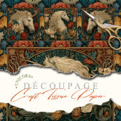 Middeleeuwse Floral William Morris Style Unicorn Tissuepapier