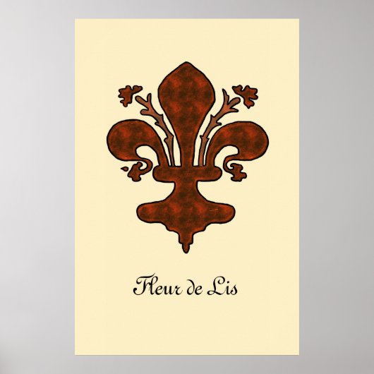  middeleeuwse Florence Style Fleur de Lis Poster (Voorkant)