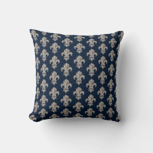 Middeleeuwse Franse Fleur de Lis Marine Worp Kusse Kussen