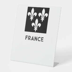 Middeleeuwse Franse Heraldische Monochrome Kunstpr Reclamebord Met Voetstuk