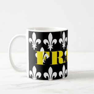 Middeleeuwse Franse Heraldische Print Monochrome K Koffiemok