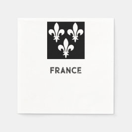 Middeleeuwse Franse Heraldische Print Monochrome K Servet
