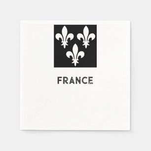 Middeleeuwse Franse Heraldische Print Monochrome K Servet