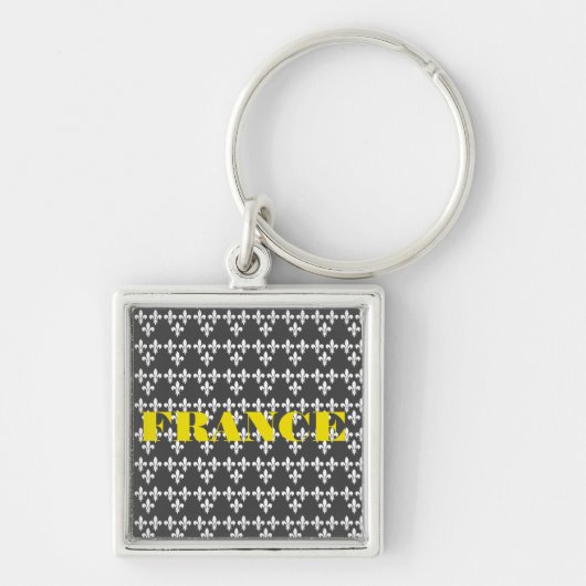 Middeleeuwse Franse Heraldische Print Monochrome K Sleutelhanger (Voorkant)