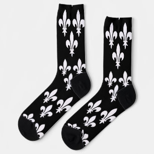 Middeleeuwse Franse Heraldische Print Monochrome K Sokken
