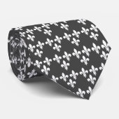 Middeleeuwse Franse Heraldische Print Monochrome K Stropdas (Opgerold)