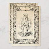 Middeleeuwse geboorte Maria en Jezus Heilige Grens Feestdagenkaart (Voorkant / Achterkant)