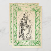 Middeleeuwse geboorte Maria en Jezus Heilige Grens Feestdagenkaart (Voorkant / Achterkant)