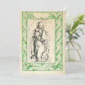 Middeleeuwse geboorte Maria en Jezus Heilige Grens Feestdagenkaart (Staand voorkant)