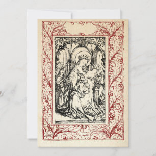 Middeleeuwse Geboorte Maria en Jezus Heilige Grens Feestdagenkaart
