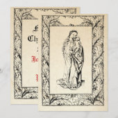 Middeleeuwse geboorte Maria en Jezus Heilige Grens Feestdagenkaart (Voorkant / Achterkant)