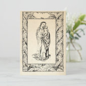Middeleeuwse geboorte Maria en Jezus Heilige Grens Feestdagenkaart (Staand voorkant)