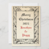 Middeleeuwse geboorte Maria en Jezus Heilige Grens Feestdagenkaart (Achterkant)