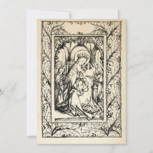 Middeleeuwse geboorte Maria en Jezus Heilige Grens Feestdagenkaart