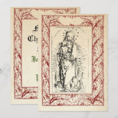 Middeleeuwse geboorte Maria en Jezus Heilige Grens Feestdagenkaart (Voorkant / Achterkant)