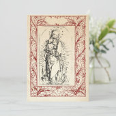 Middeleeuwse geboorte Maria en Jezus Heilige Grens Feestdagenkaart (Staand voorkant)