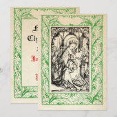 Middeleeuwse geboorte Maria en Jezus Heilige Grens Feestdagenkaart (Voorkant / Achterkant)