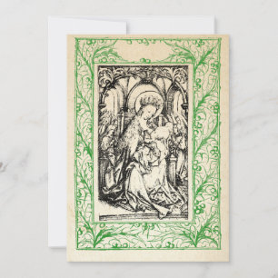 Middeleeuwse geboorte Maria en Jezus Heilige Grens Feestdagenkaart