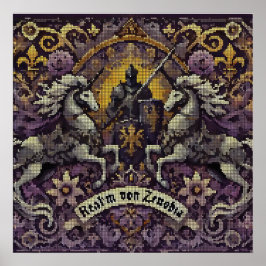 Middeleeuwse geïnspireerde muurkunst poster