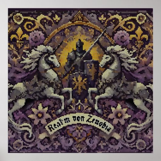 Middeleeuwse geïnspireerde muurkunst poster (Voorkant)